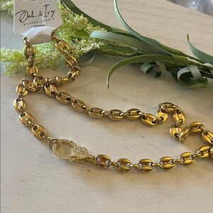 Oak&Ivy coffee bean necklace with carabiner silver